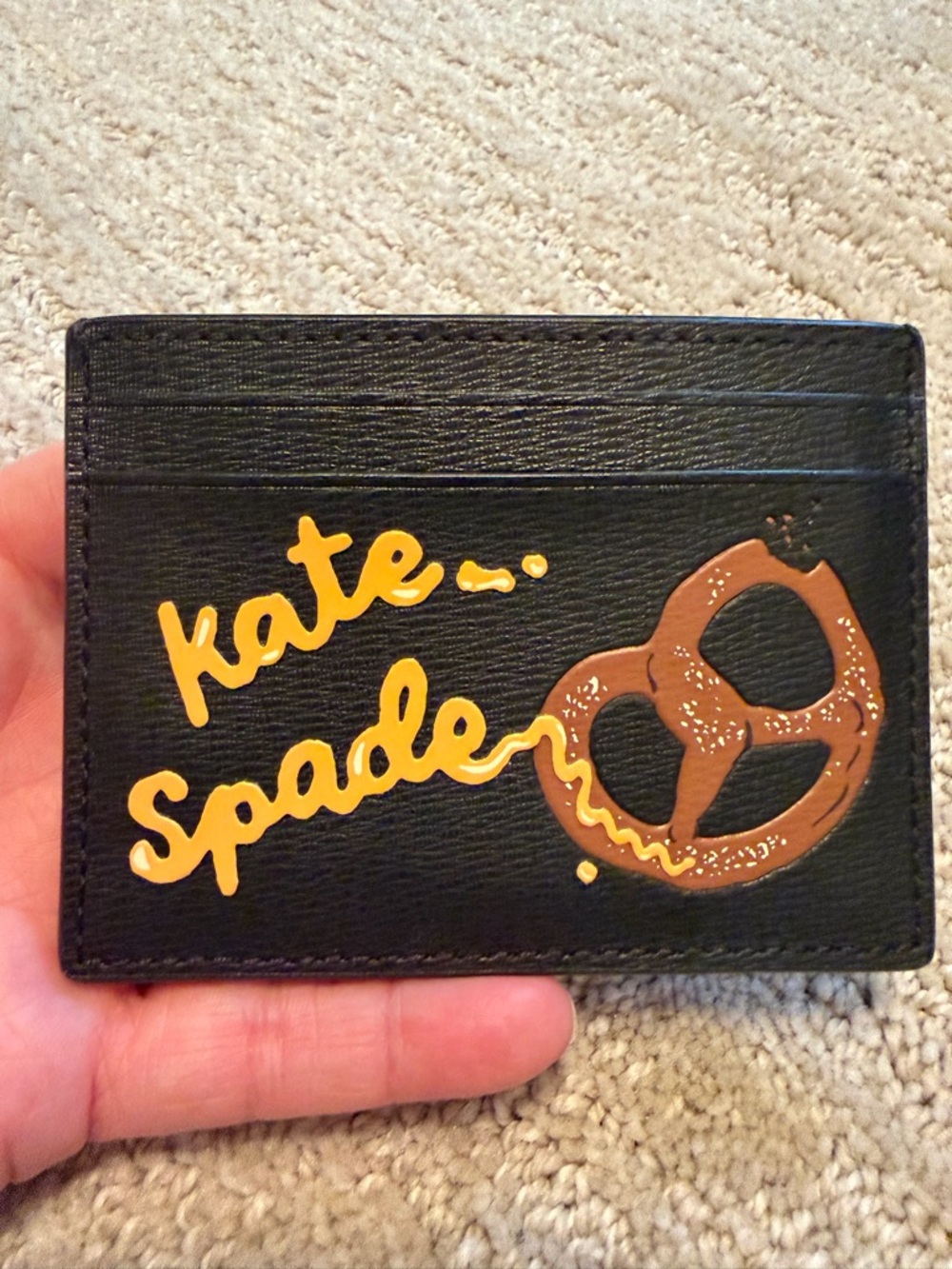 kate spade Black Cardholder with Gold Logo